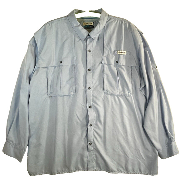 Magellan Mens 4XL Blue Fish Gear Shirt Relaxed Button Up Long Sleeve Outdoors - Picture 1 of 10
